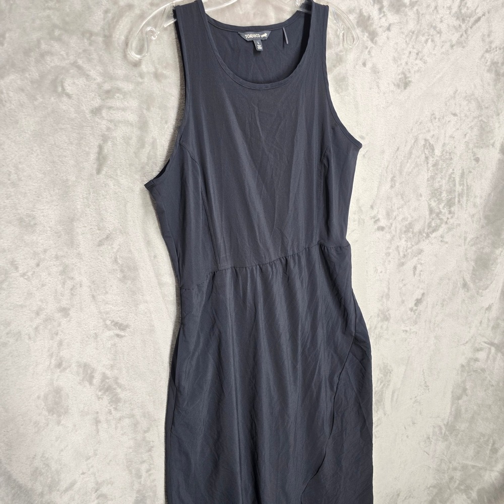 Toad&Co Sunkissed Maxi Dress Women L Black Minimalist Gorpcore Athleisure Pocket - Picture 14 of 16